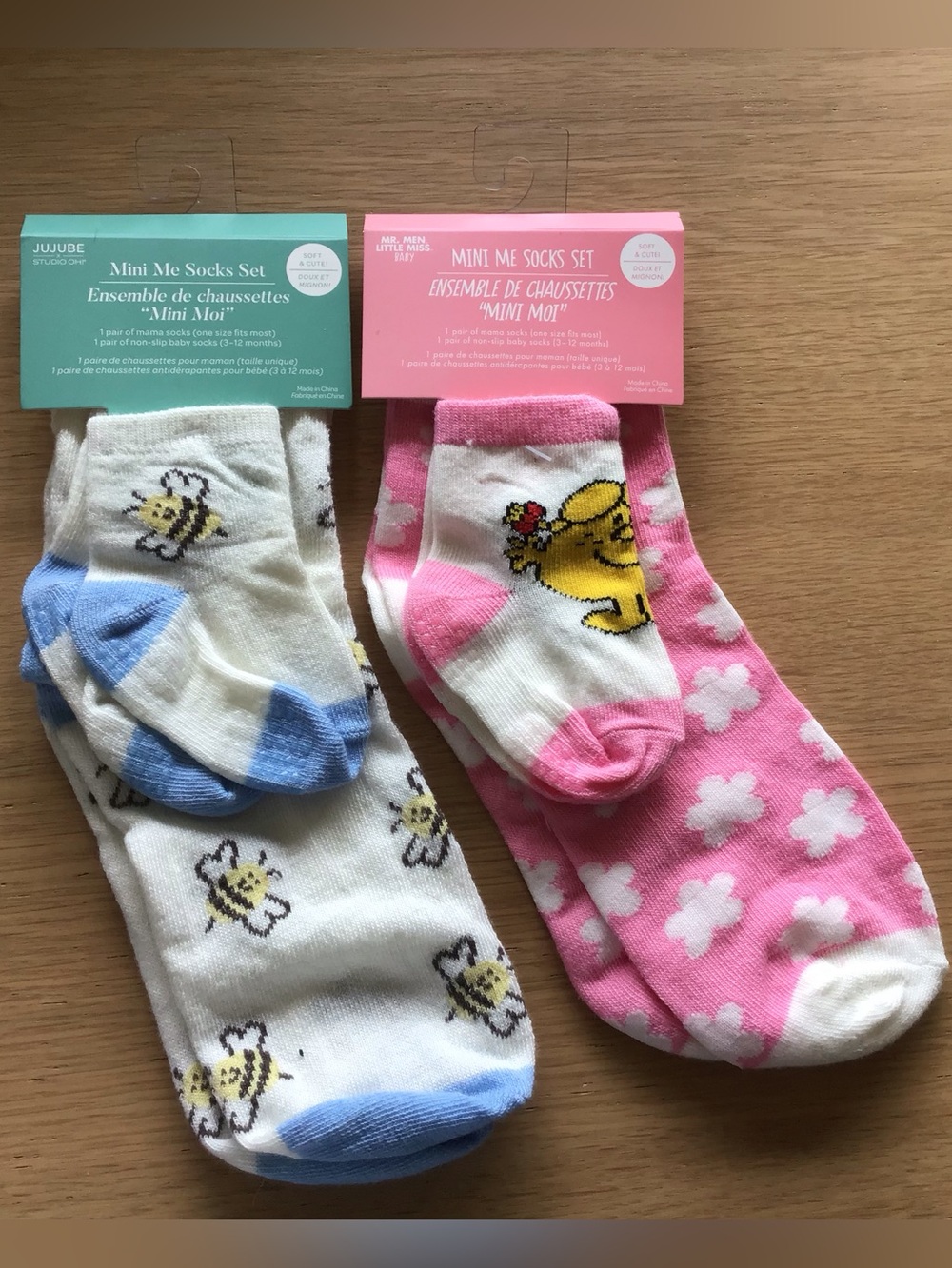 Mini Me Socks Sets by Jujube Little Miss and Bees Mom and Baby Socks 2 Sets of 2